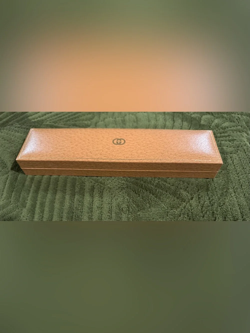 Empty Vintage Gucci Watch Bracelet Presentation Box/Case, Brown Textured w Logo